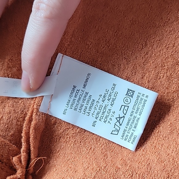 Virgin Wool Blend Pumpkin Cardigan - Picture 10 of 10